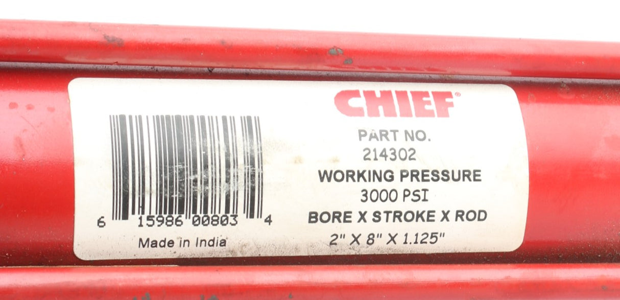 CHIEF ­-­ 214-302 ­-­ HYDRAULIC CYLINDER 2" BORE  8" STROKE  1.125" ROD