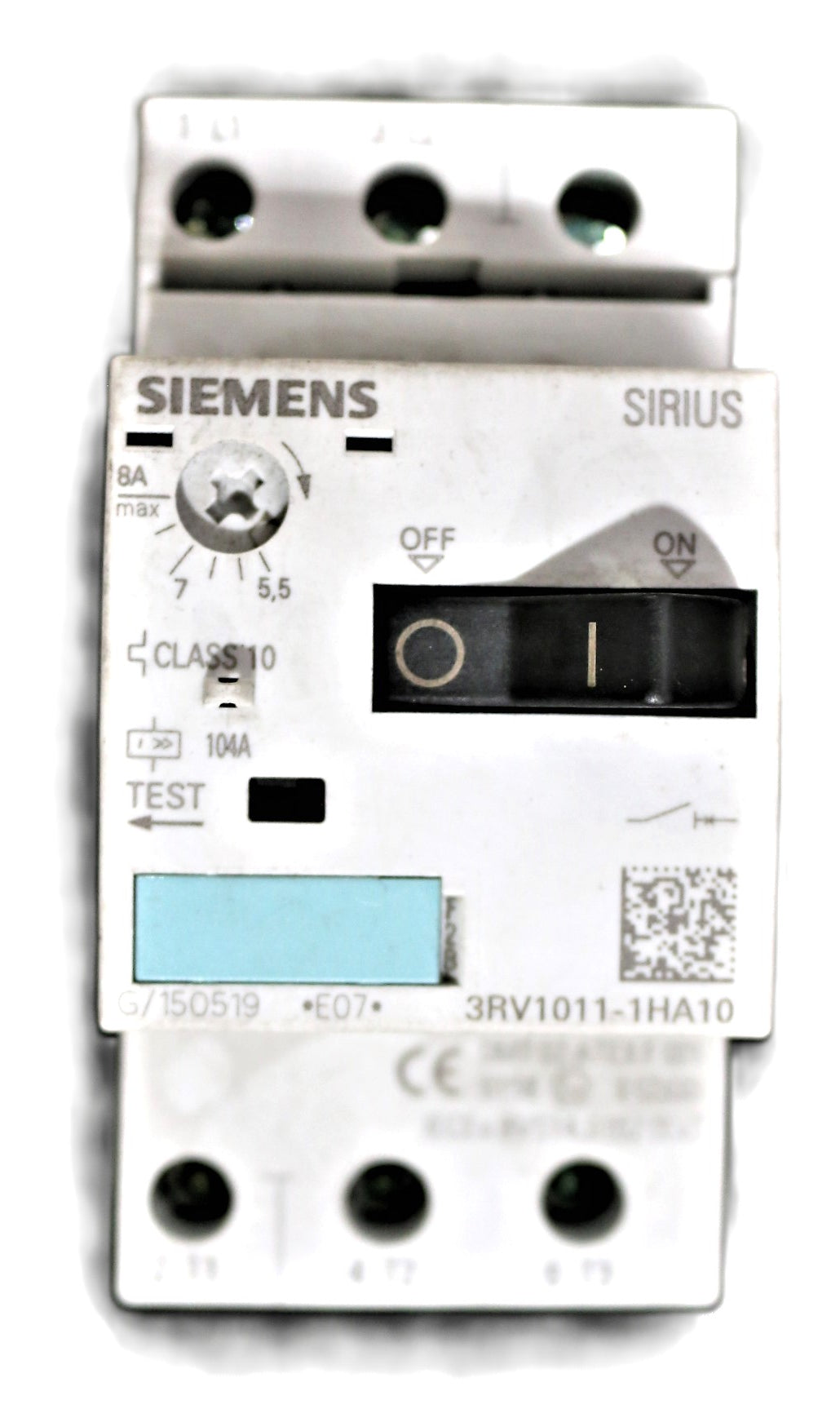 SIEMENS ­-­ 3RV1011-1HA10 ­-­ CIRCUIT BREAKER - ADJUSTABLE 5.5-8 AMP 3P