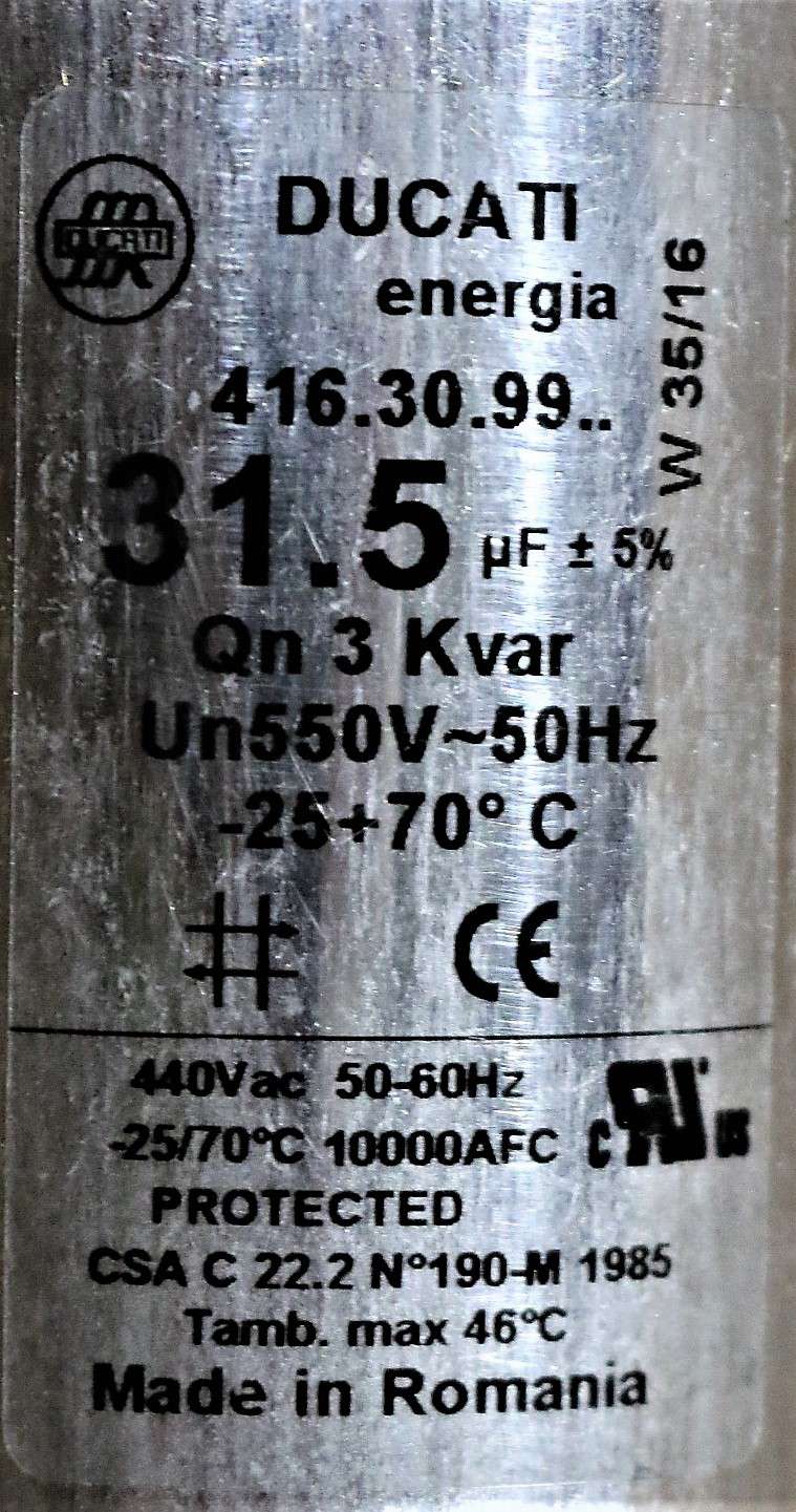 DUCATI Energia ­-­ 416.30.99.. ­-­ CAPACITOR (31.5uF)