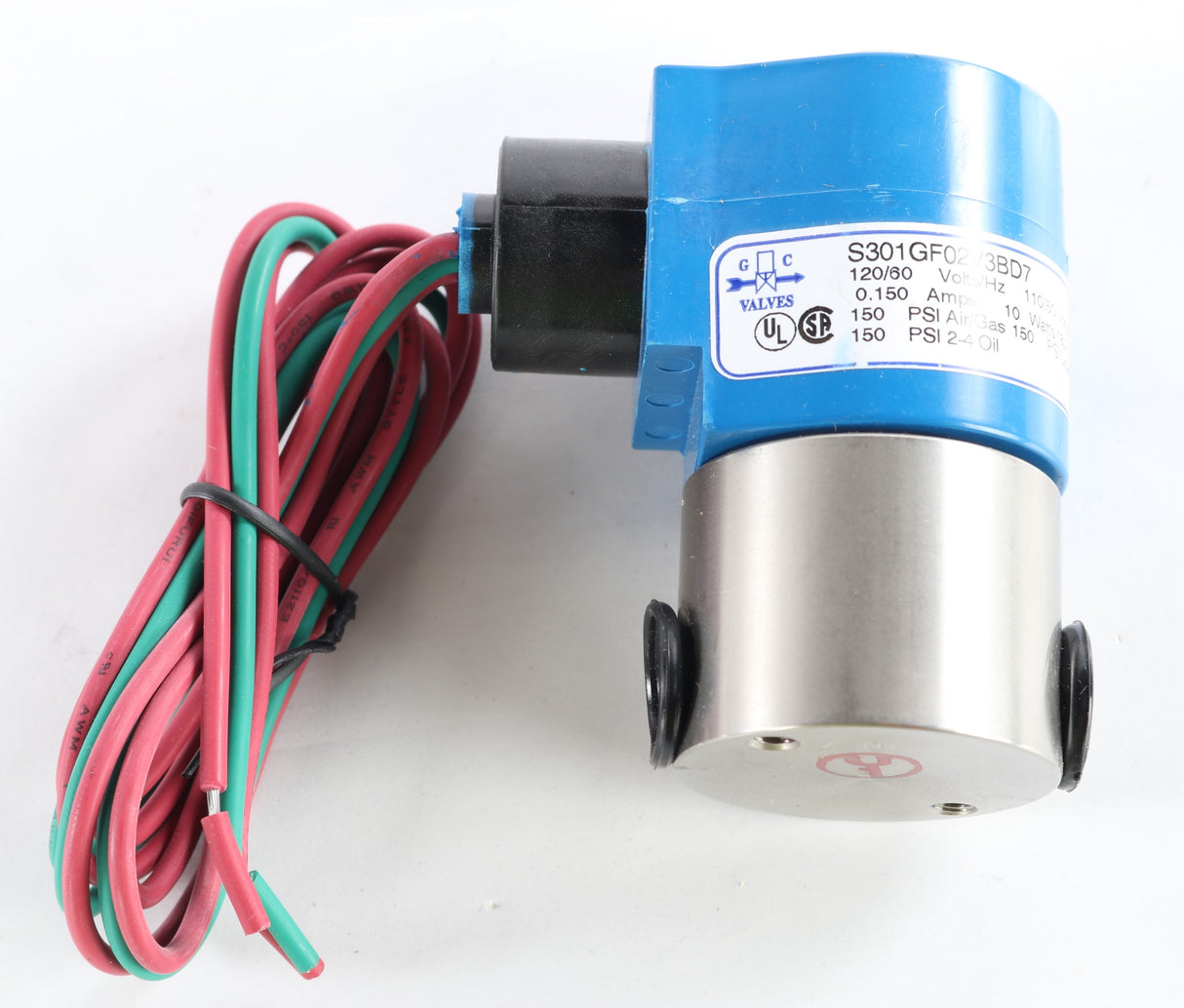 ITT GENERAL CONTROLS  ­-­ S301GF02V3BD7 ­-­ SOLENOID VALVE 1/4in NPT 303SS N.C. 120VAC