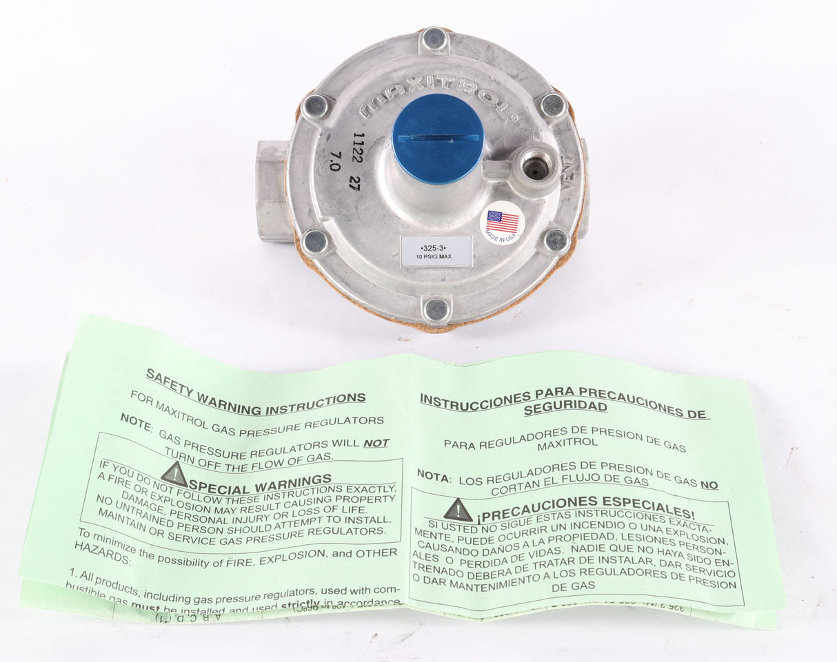 MAXITROL ­-­ 325-3L-3/8 ­-­ GAS PRESSURE REGULATOR 3/8 NPT 2psi X 7-11in W.C.