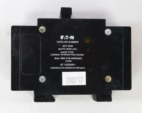 CUTLER HAMMER ­-­ QCF2050 ­-­ 50A 2-POLE INDUST. CIRCUIT BREAKER