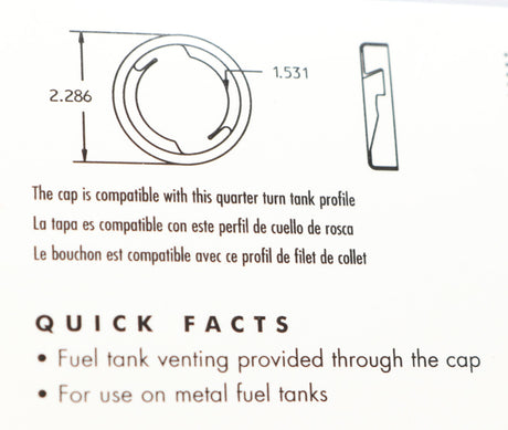 VERMEER ­-­ 127347001 ­-­ GAUGE-CAP|FUEL LEVEL 6 3|4 in. QUARTER TURN
