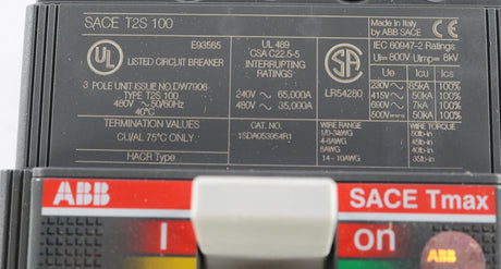 ABB ­-­ 1SDA053898R1 ­-­ CIRCUIT BREAKER 100A 3P