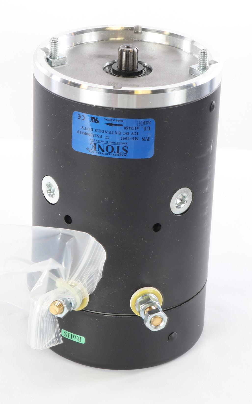 STONE HYDRAULIC ­-­ MF-4092 ­-­ ELECTRIC MOTOR 12VDC 1.8kW EXTENDED DUTY