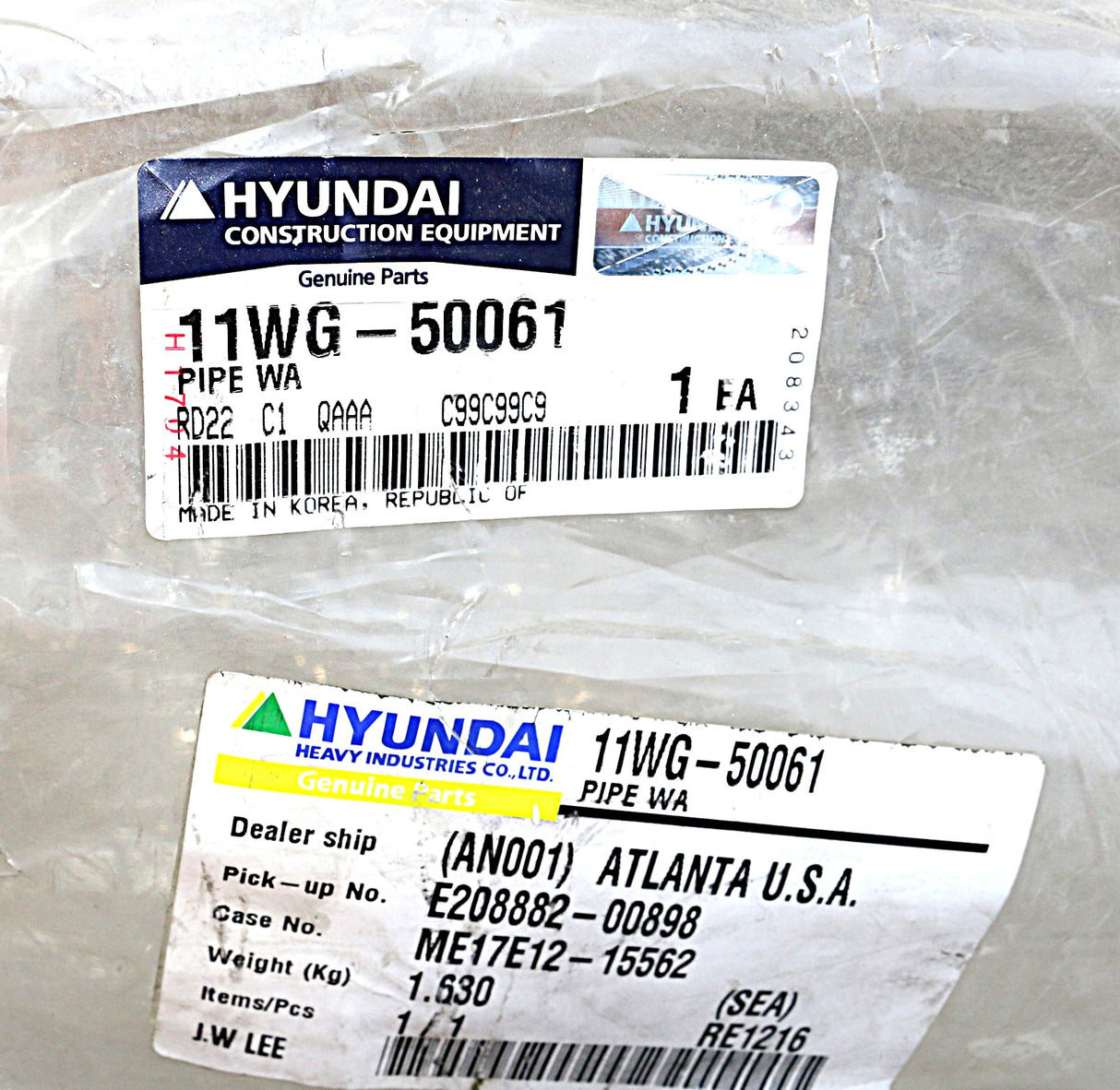 HYUNDAI ­-­ 11WG-50061 ­-­ PIPE-EXH