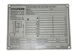 HYUNDAI ­-­ 2D0900150 ­-­ DECAL-NAME PLATE