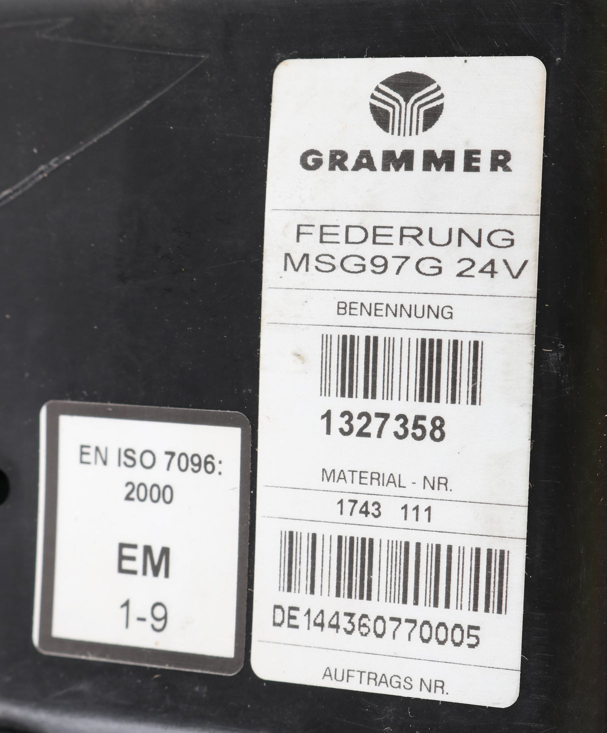 GRAMMER SEATS ­-­ 1338593 ­-­ SEAT SUSPENSION REPLACEMENT 97G