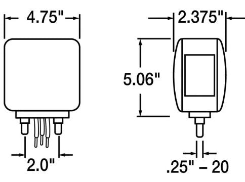 TRUCK-LITE ­-­ 4754 ­-­ DUAL FACE SIDE MARKER 2 WIRE PEDESTAL LIGHT 2 STUD