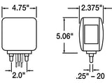 TRUCK-LITE ­-­ 4754 ­-­ DUAL FACE SIDE MARKER 2 WIRE PEDESTAL LIGHT 2 STUD