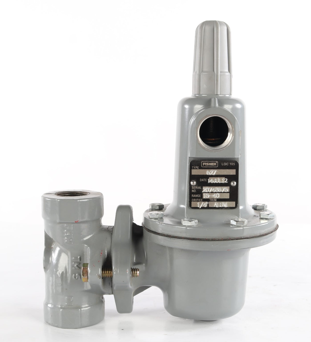 EMERSON - FISHER CONTROLS/ROSEMOUNT ANALYTICAL ­-­ 627 ­-­ PRESSURE REGULATOR 15-40psi 1/4" ORFICE