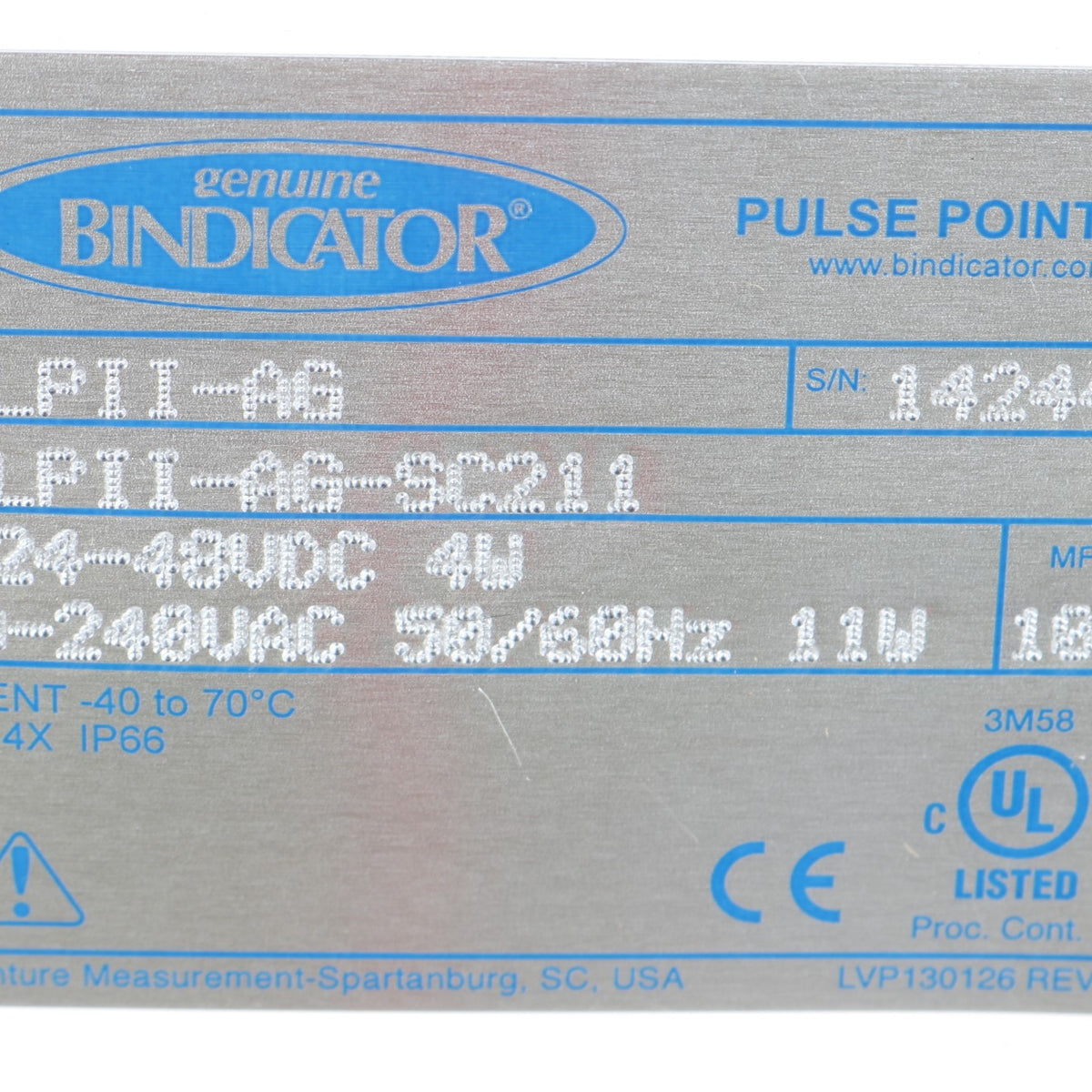 BINDICATOR - LPII-AG-SC211 - LEVEL SENSOR PROBE - TUNING FORK ...