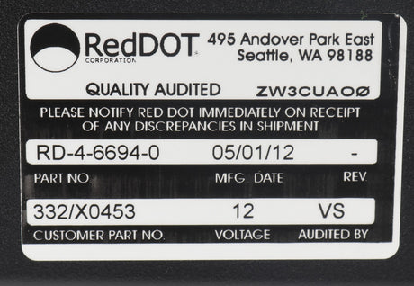 RED DOT ­-­ RD-4-6694-0 ­-­ CONDENSER ASM
