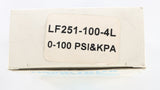 WEISS INSTRUMENTS ­-­ LF251-100-4L ­-­ LIQUID FILLED GUAGE 0-100psi