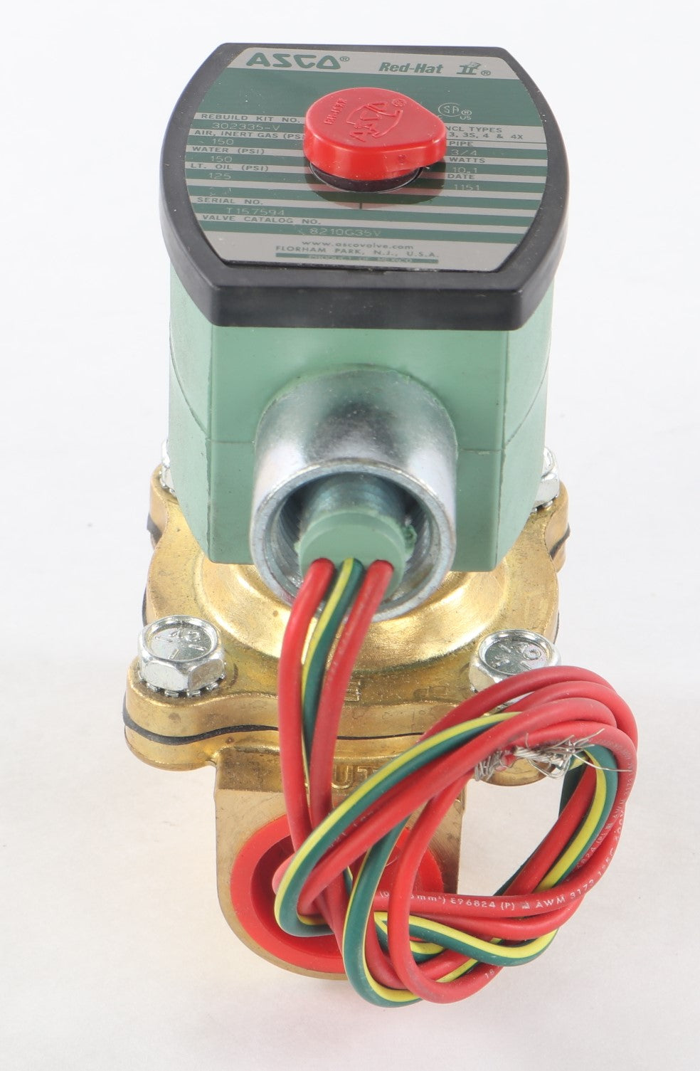 EMERSON - ASCO / JOUCOMATIC / REDHAT ­-­ 8210G35V-120VAC ­-­ SOLENOID VALVE 120VAC 3/4IN PIPE SIZE 5.5CV