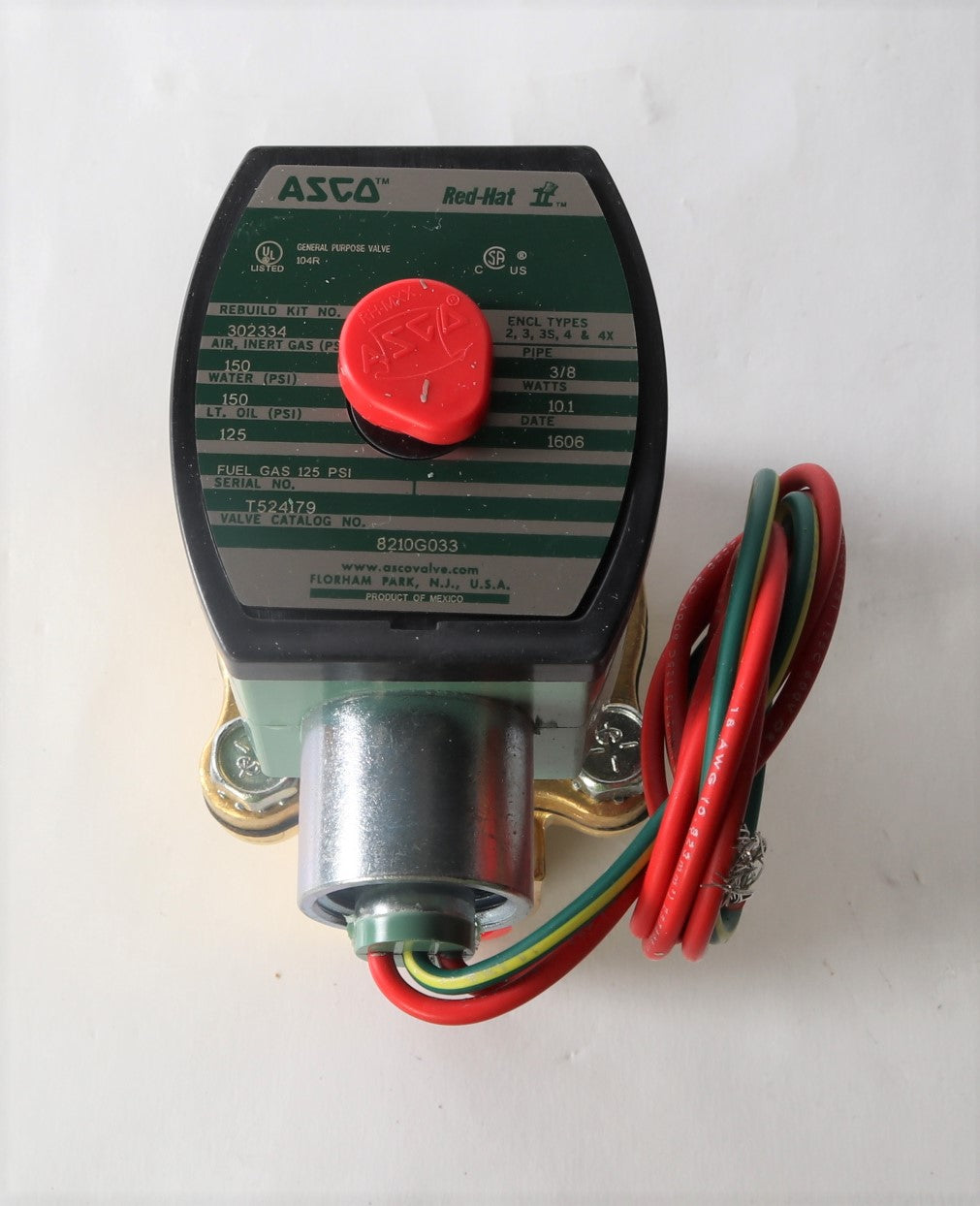 EMERSON - ASCO / JOUCOMATIC / REDHAT ­-­ 8210G033-120VAC ­-­ REDHAT II SOLENOID VALVE 3/8" NPT 120V AC