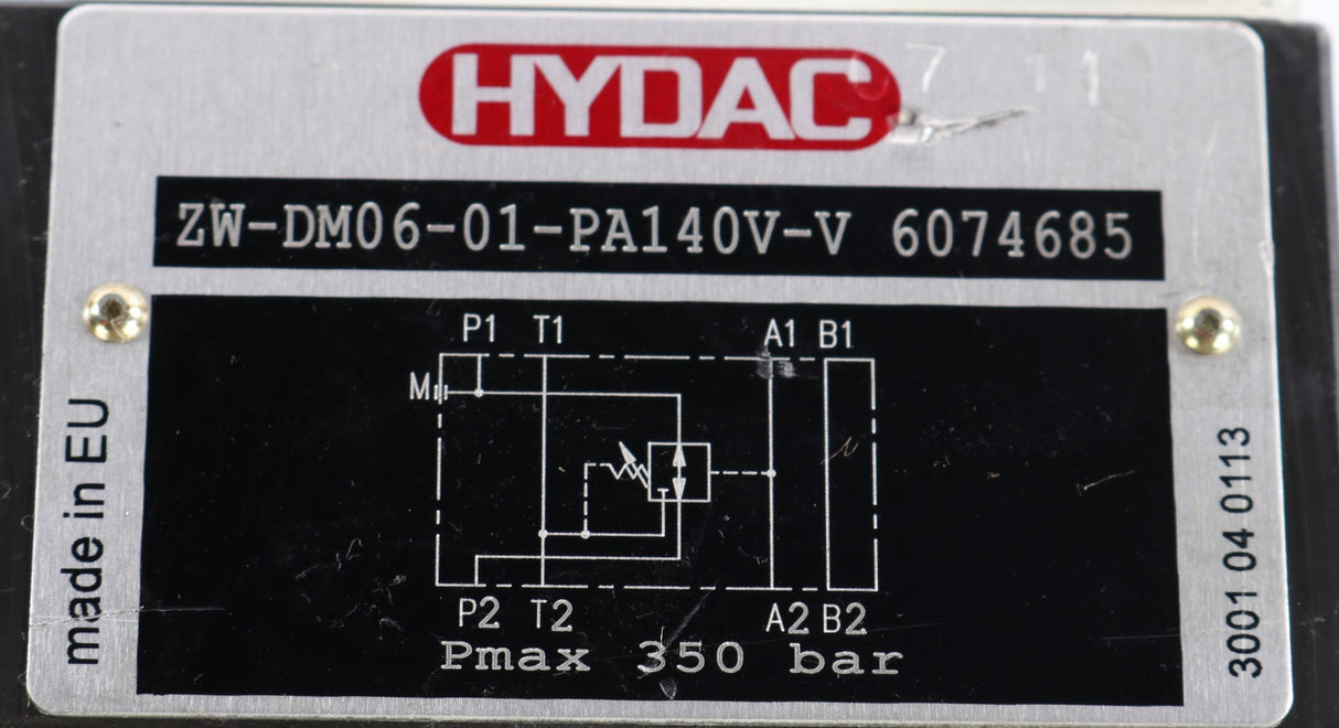 HYDAC ­-­ ZW-DM06-01-PA140V-V ­-­ HYDRAULIC VALVE: PRESSURE REDUCER