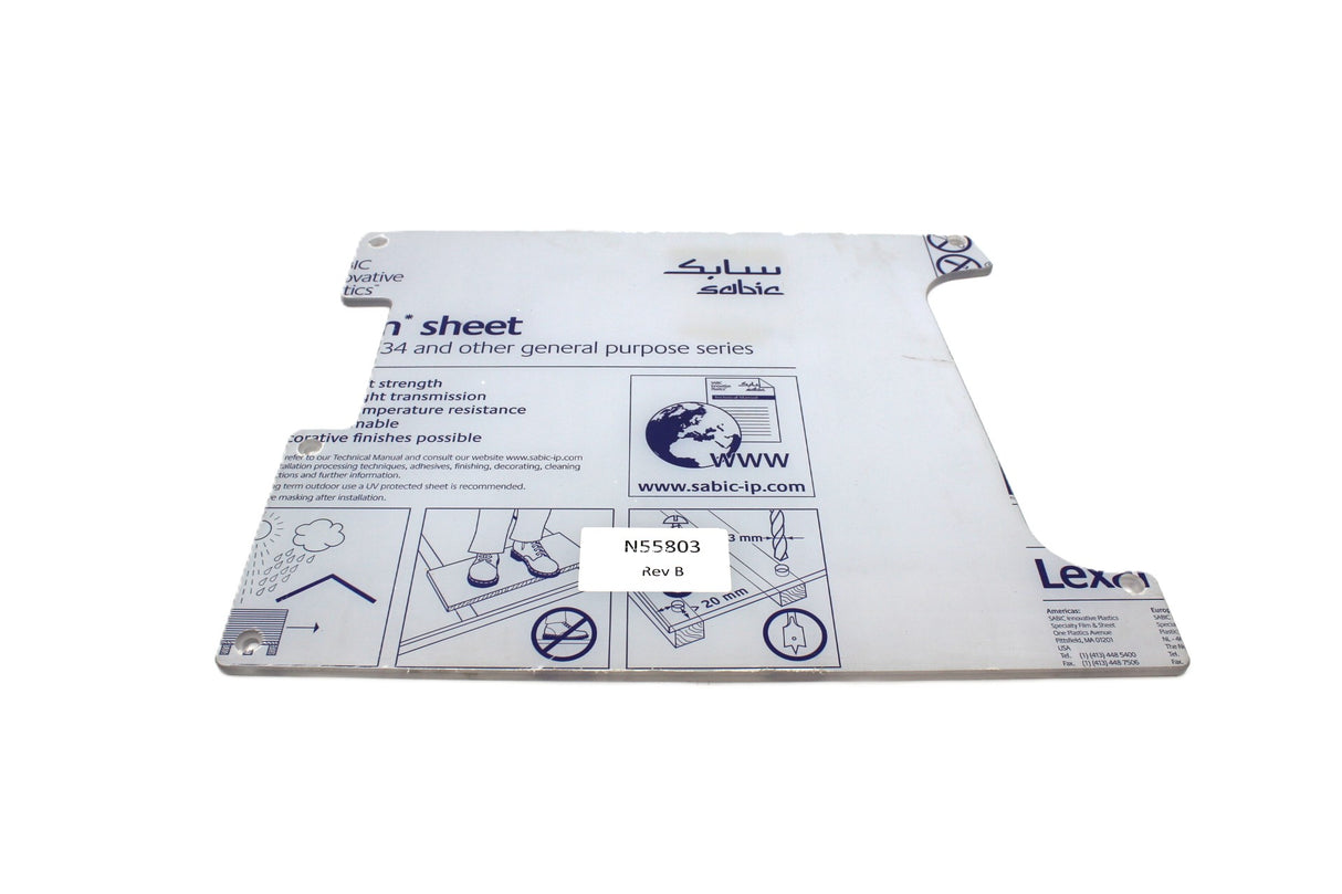 PREVOST ­-­ N55803 ­-­ PANEL LEXAN RR OF RR DR