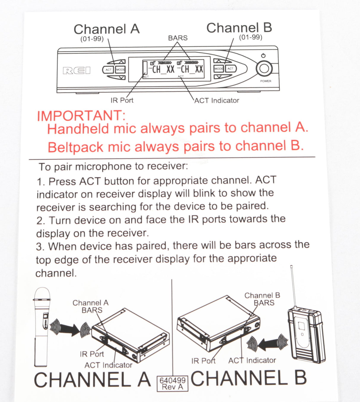 REI  ­-­ 710547 ­-­ MIC. RECEIVER WIRELESS (200 C