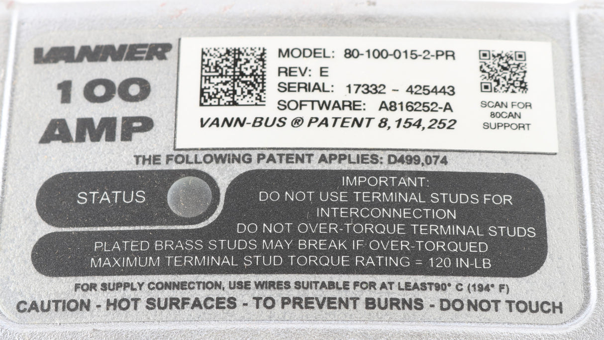 VANNER INC ­-­ 80-100-015-2-PR ­-­ BATTERY EQUALIZER MODULE 100 AMP