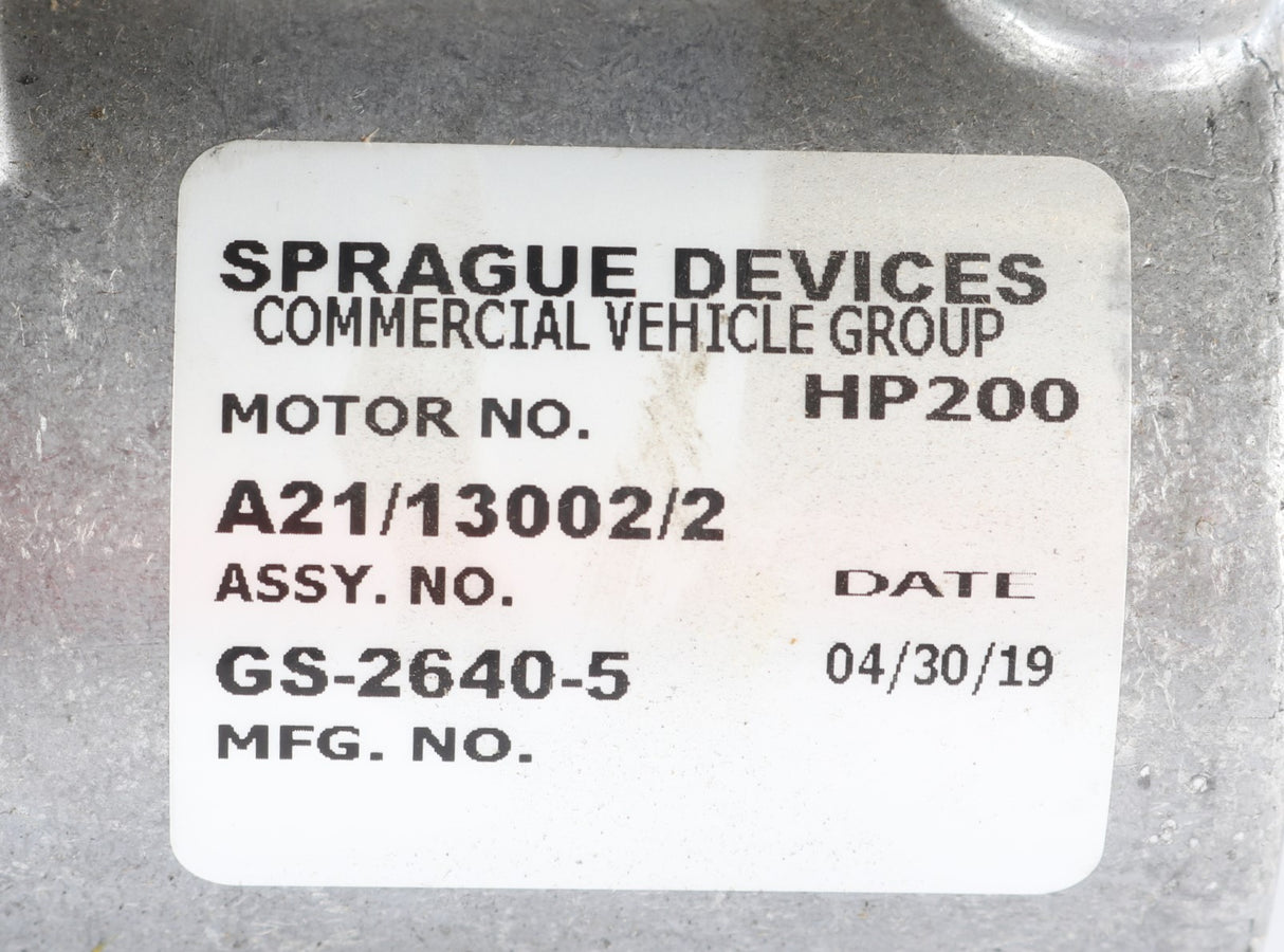 SPRAGUE ­-­ GS-2640-5 ­-­ WIPER MOTOR ASM