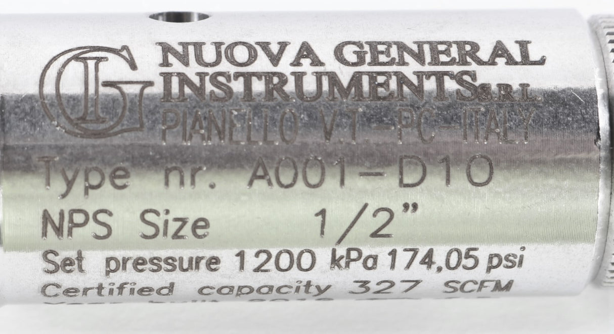 NUOVA GENERAL INSTRUMENTS ­-­ A001-D10 ­-­ VALVE: SAFETY