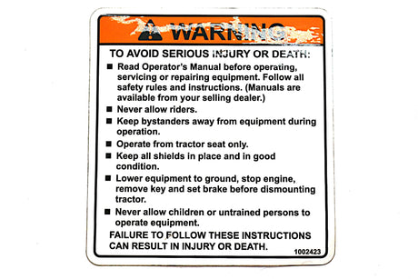 JLG ­-­ 70028498 ­-­ DECAL READ MANUAL