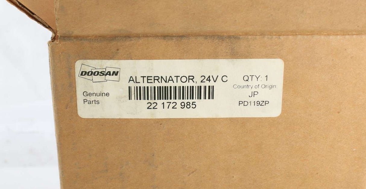 BOBCAT PORTABLE POWER ­-­ 22172985 ­-­ ALTERNATOR 24V 30A CHARGING