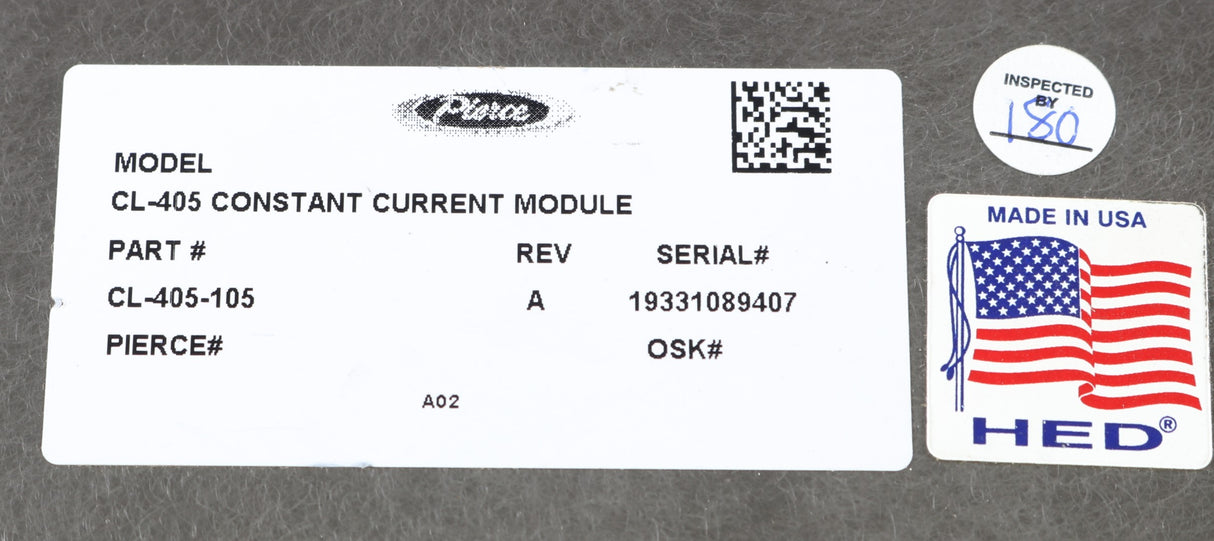 PIERCE MANUFACTURING ­-­ CL-405-105 ­-­ ELECTRONIC MODULE: CONSTANT CURRENT