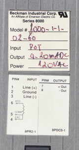 BECKMAN INSTRUMENTS ­-­ 8000-1-1-02-60 ­-­ CONTROLLER