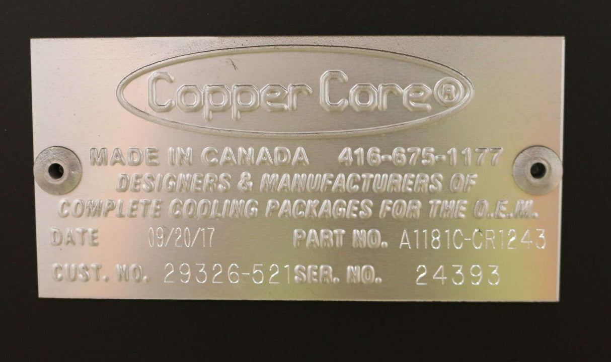 COPPER CORE LTD ­-­ A1181C-CR1243 ­-­ RADIATOR/CHARGE AIR ASSEMBLY