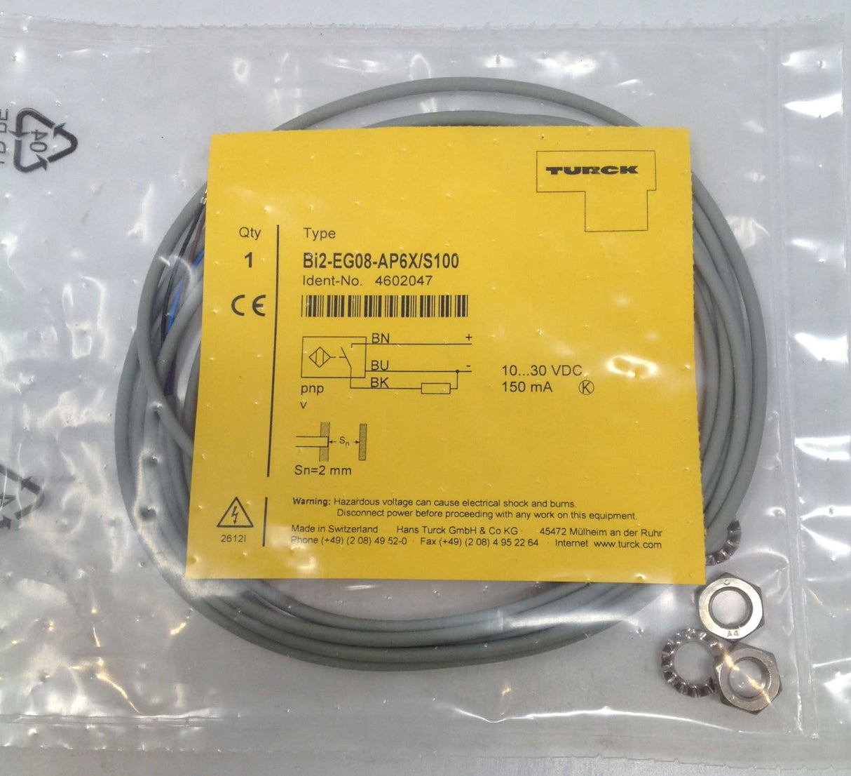 TURCK ­-­ BI2-EG08-AP6X/S100 ­-­ INDUCTIVE PROXIMITY SENSOR