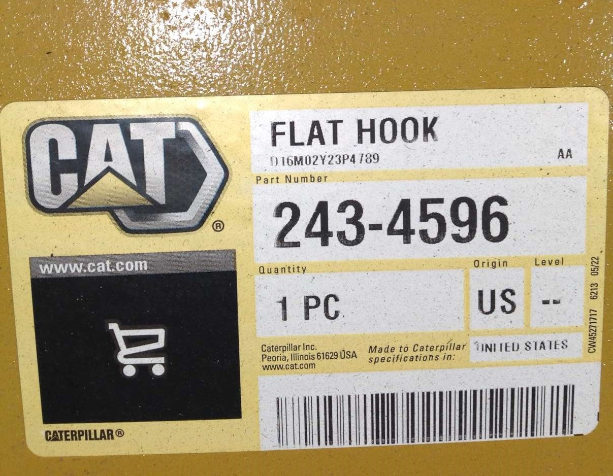 CATERPILLAR ­-­ 243-4596 ­-­ FLAT BACK HOOK