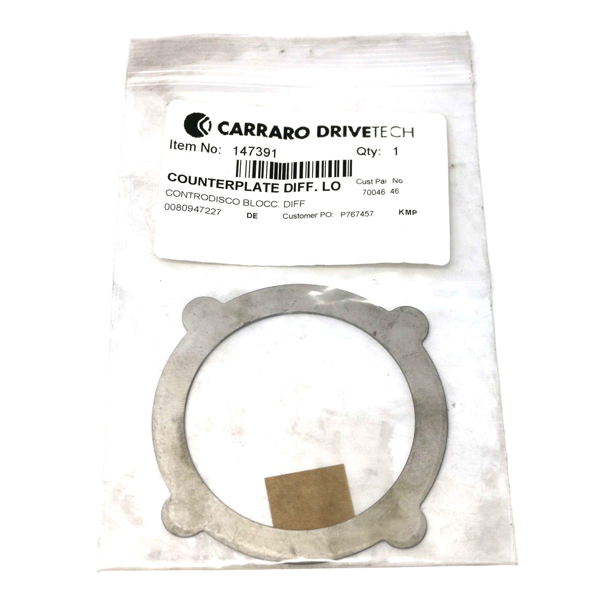 CARRARO AXLE ­-­ 147391 ­-­ COUNTERPLATE: DIFF LOCK – Iron Wing Parts