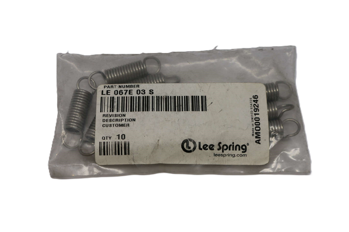 LEE SPRING ­-­ LE-067E-03-S ­-­ EXTENSION SPRING: STAINLESS 1/2 X .067 X 2-1/2