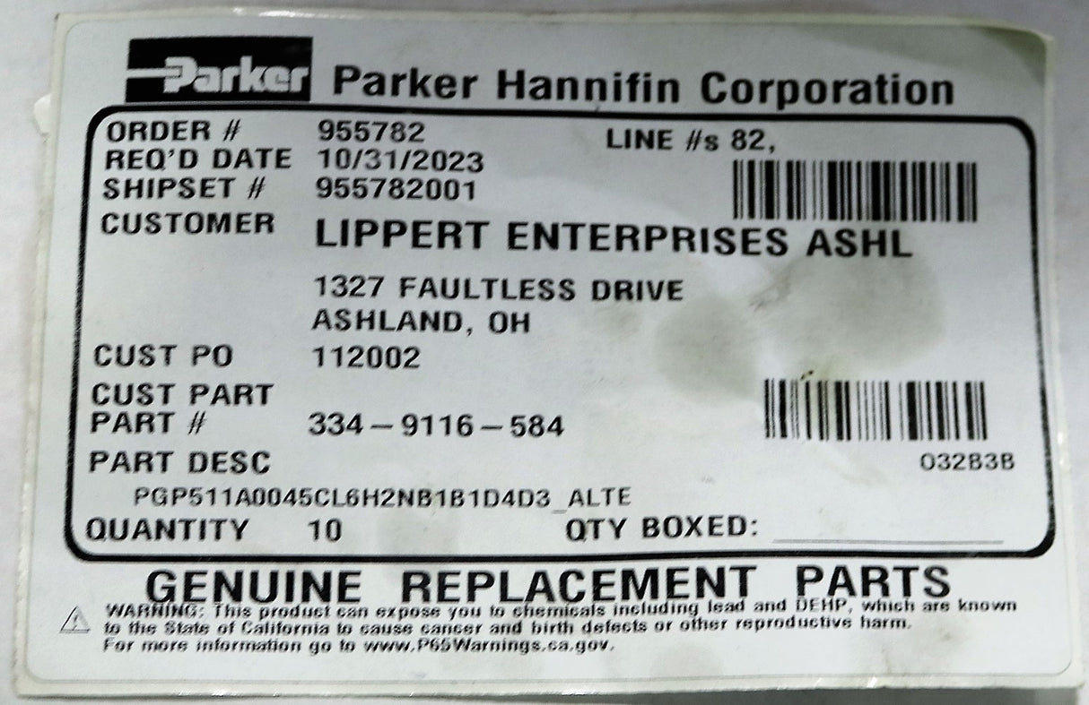PARKER ­-­ 970435410 ­-­ HYDRAULIC GEAR PUMP