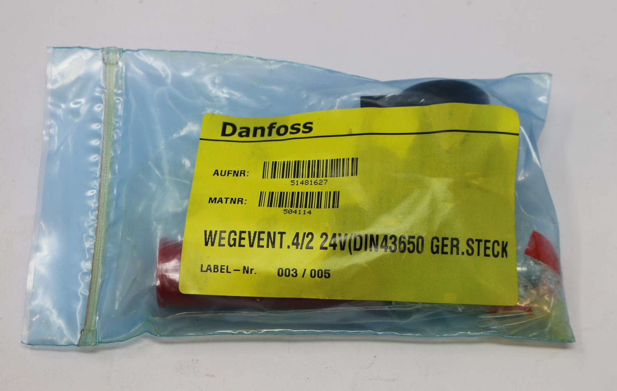 DANFOSS ­-­ 504114 ­-­ HYDRAULIC SOLENOID VALVE CARTRIDGE & COIL 24VDC