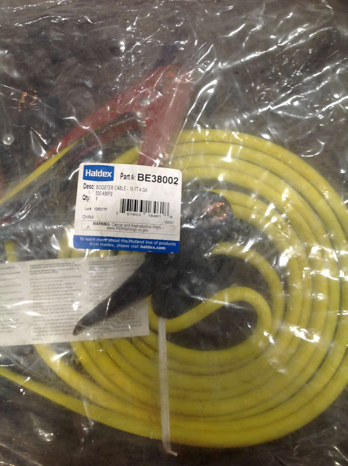 HALDEX ­-­ BE38002 ­-­ BOOSTER CABLES: 16FT 4GA 500AMPS