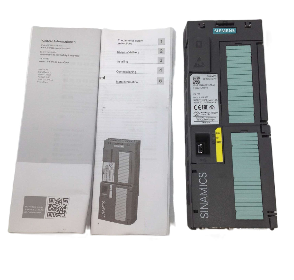 SIEMENS ­-­ 6SL3244-0BB13-1PA1 ­-­ SINAMICS CU240E-2-DP-F CONTROL UNIT E-TYPE