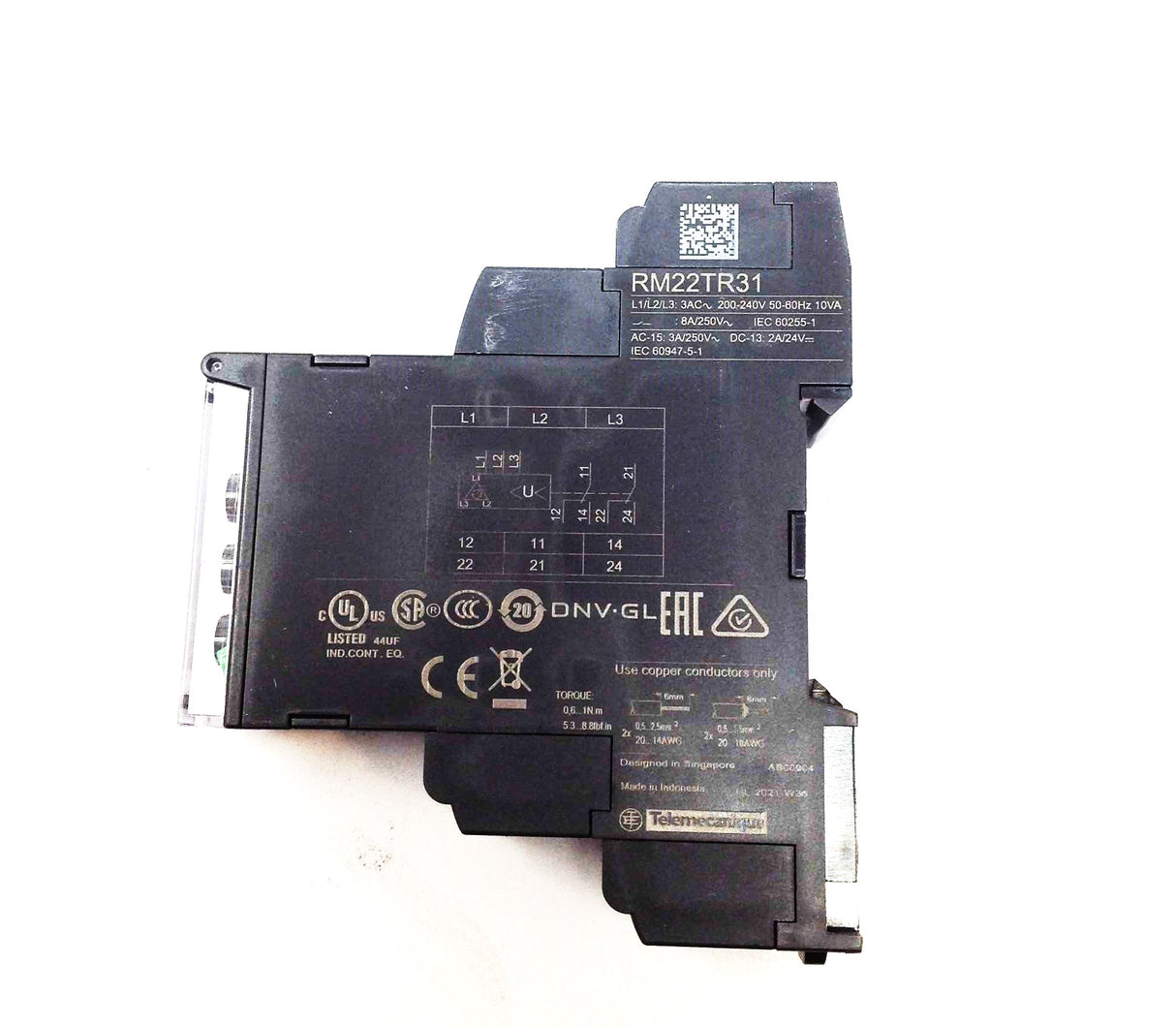 TELEMECANIQUE  ­-­ RM22TR31 ­-­ 3-PHASE CONTROL RELAY  8A  2CO