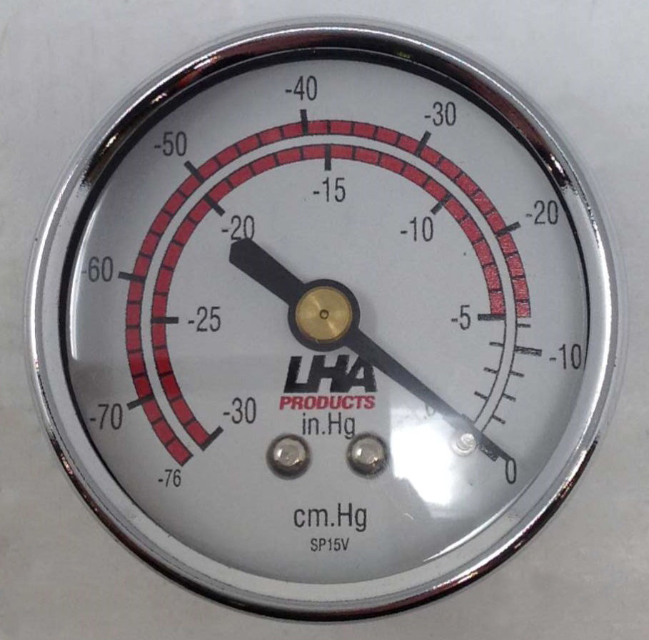 LHA PRODUCTS  ­-­ SP-15V ­-­ VACUUM GAUGE 0 to -30 in Hg