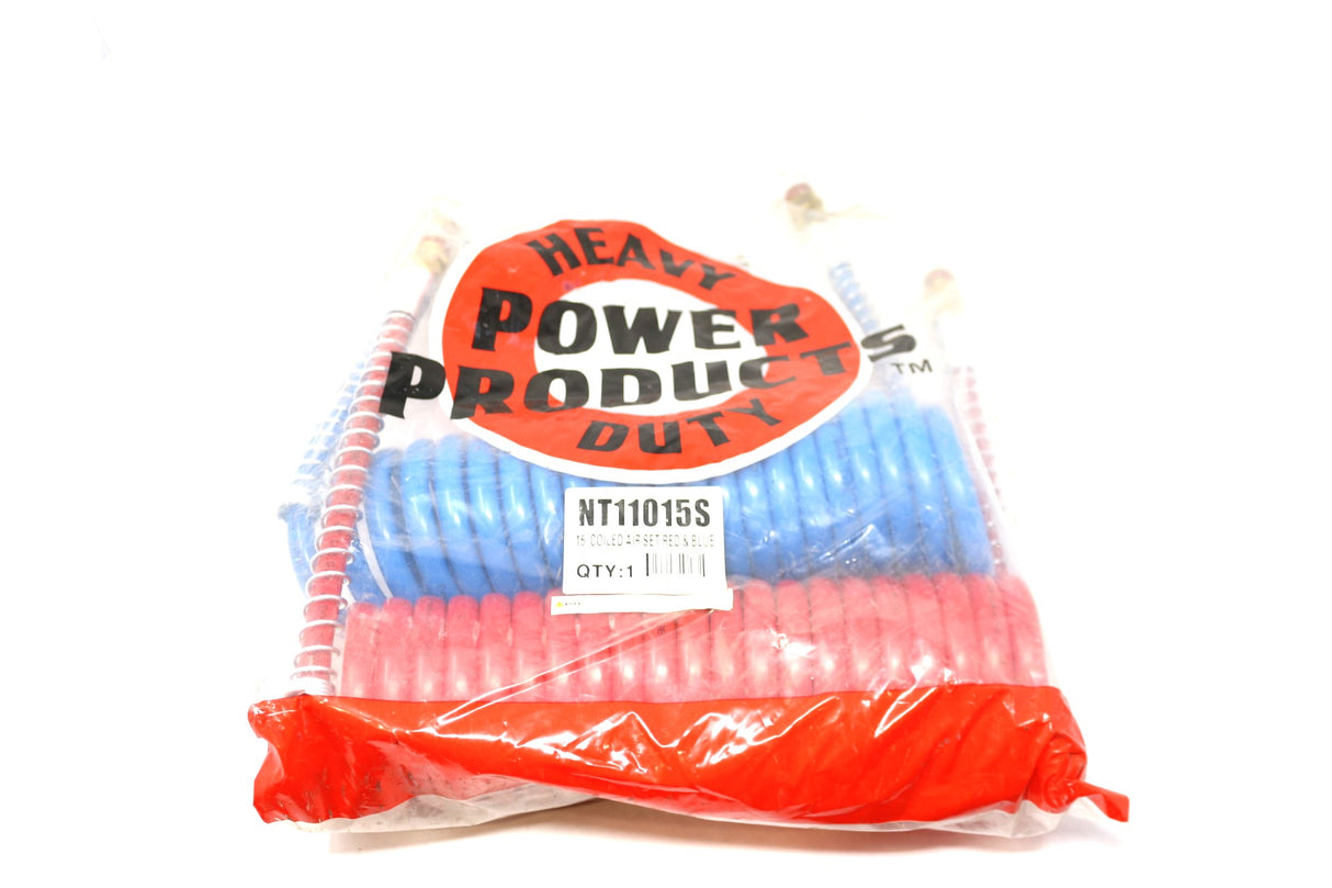 POWER PRODUCTS ­-­ NT11015S ­-­ 15' COILED AIR SET RED & BLUE