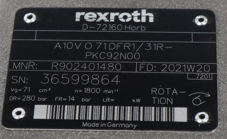 REXROTH ­-­ A A10V O 71 DFR1/31R-PKC92N00 ­-­ PUMP ASM AXIAL PISTON