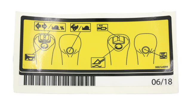 JCB ­-­ 332/L4258 ­-­ INSTRUCTION DECAL 3 WAY I