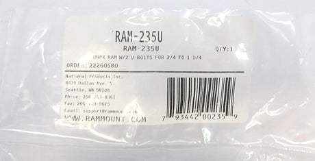 RAM ­-­ RAM-235U ­-­ RAM W/2 U-BOLTS FOR 3/4 TO 1-1/4