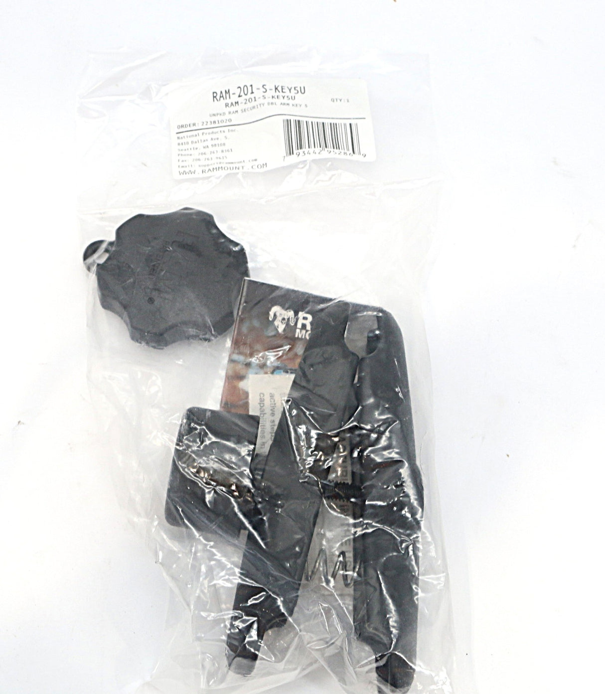 RAM ­-­ RAM-201-S-KEY5U ­-­ RAM SECURITY DOUBLE ARM KEY 5