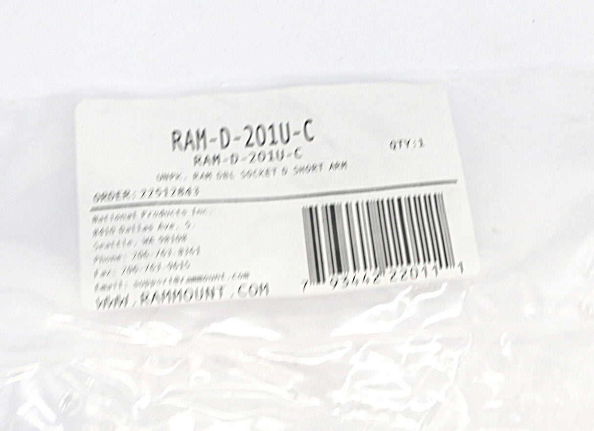 RAM ­-­ RAM-D-201U-C ­-­ RAM DOUBLE SOCKET D SHORT ARM