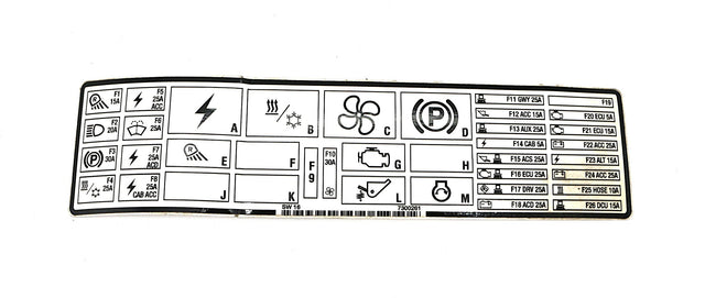 BOBCAT ­-­ 7300261 ­-­ DECAL - FUSE RELAY