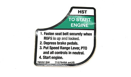 BOBCAT ­-­ 7157848 ­-­ DECAL - START