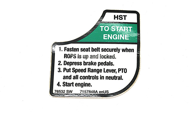 BOBCAT ­-­ 7157848 ­-­ DECAL - START